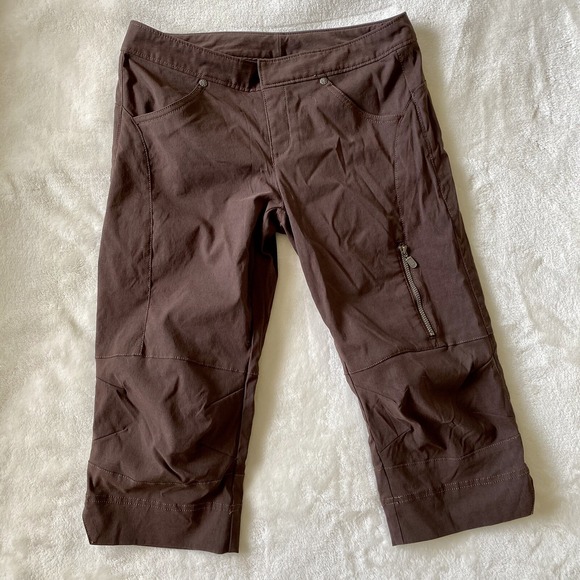 Athleta Pants - Athleta Commuter Capri Brown Hiking Travel Outdoor Nylon Pants Sz 2